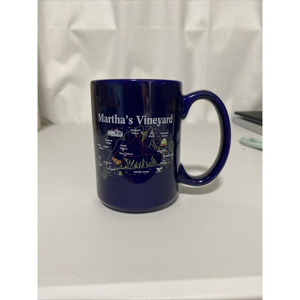 MARTHA'S VINEYARD COFFEE MUG. MARTHA'S VINEYARD TOPOGRAPHY MAP MUG